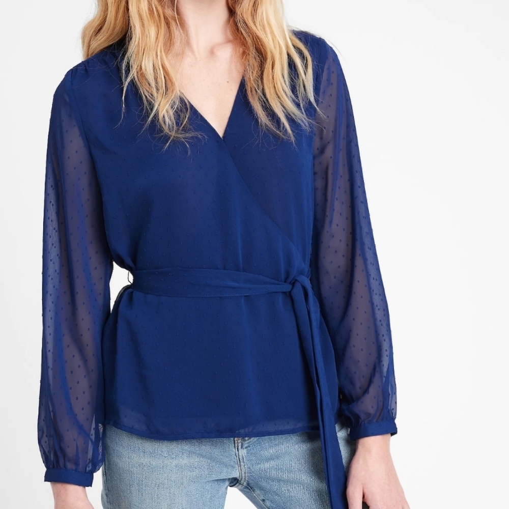 Banana Republic Chiffon wrap blouse